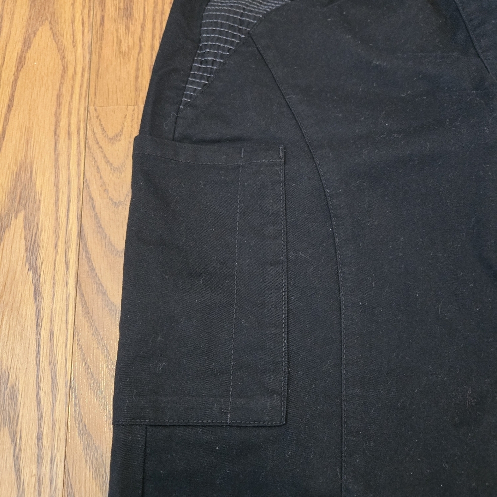 Jaanuu Black Scrub Moto Pants Gold Zippers Pockets Esthetician Nurse Scrubs XS - Picture 7 of 11